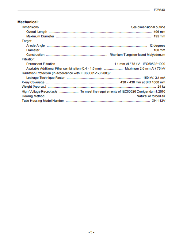 佳能（原东芝Toshiba）E7864X球管 3