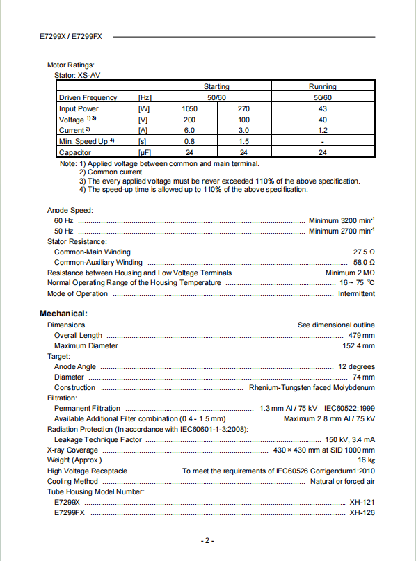 佳能（原东芝Toshiba）E7299X球管 2