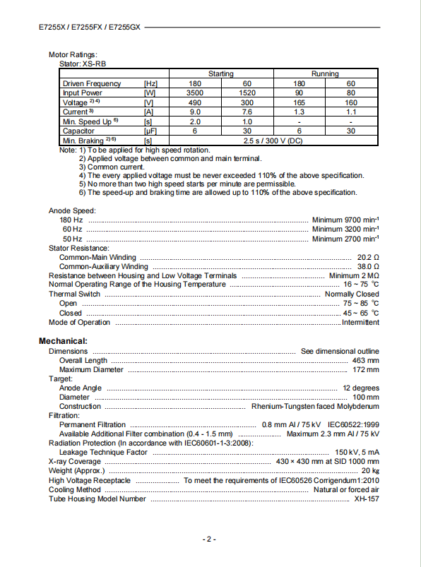 佳能（原东芝Toshiba）E7255X球管 2