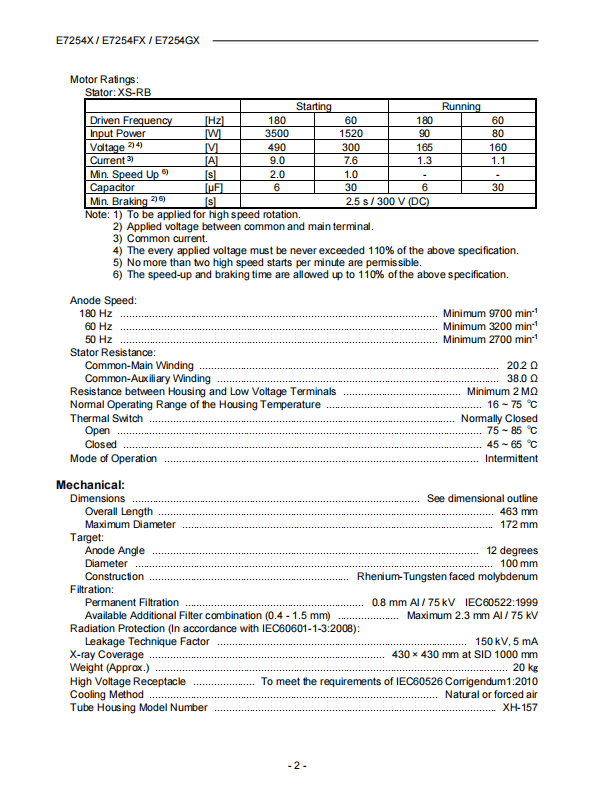 佳能（原东芝Toshiba）E7254FX球管 2