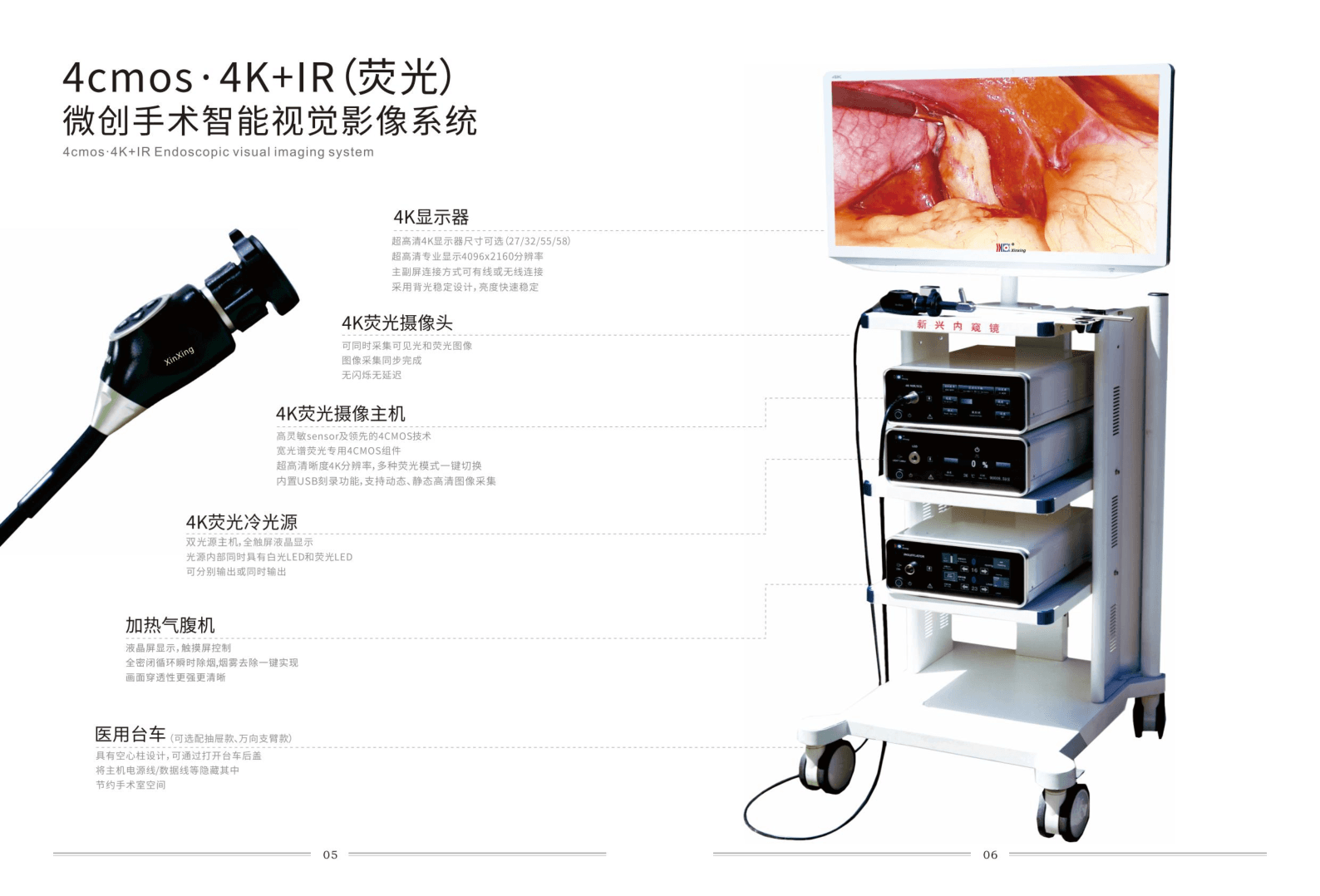4cmos 4K+IR（荧光）微创手术智能视觉影像系统