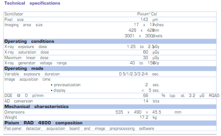 泰雷兹THALES pixium 4600平板探测器 2