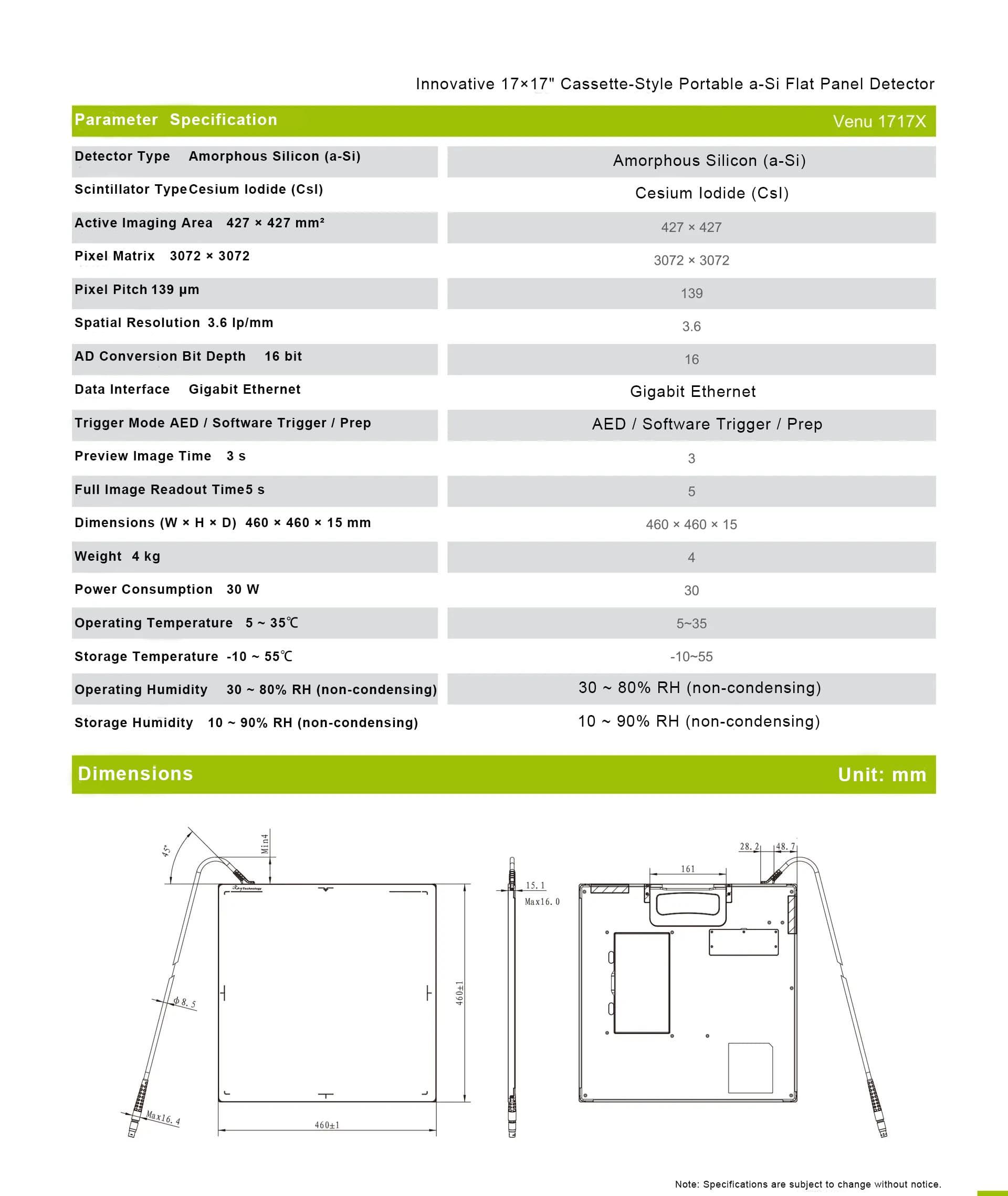 iRay Venu 1717X Wired Flat Panel Detector 2