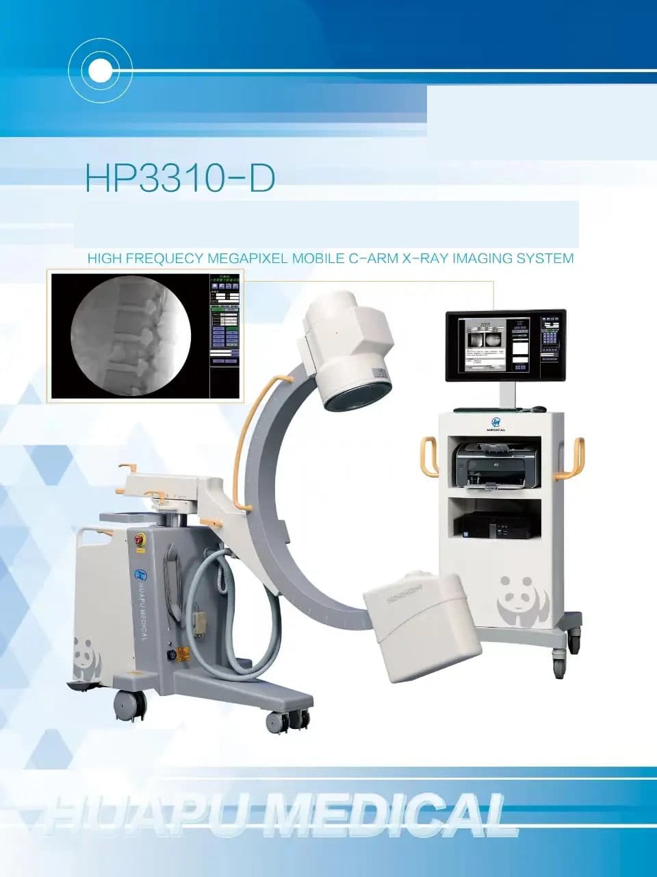 Huapu Medical HP3310-D Megapixel Mobile C-arm X-ray Machine  1