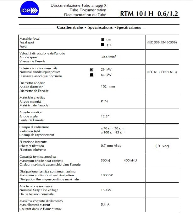 IAE RTM101H X-Ray Tube 1